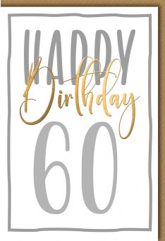 Geburtstagskarte 60 Jahre Happy Birthday 60 in Groß
