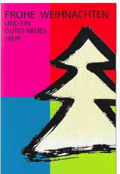 Weihnachtskarte moderne Farben Tannenbaum