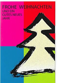 Weihnachtskarte moderne Farben Tannenbaum