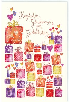 Glückwunschkarte Geburtstag Geschenkschachteln