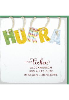 Glückwunschkarte Geburtstag quadratisch alles Gute im neuen Lebensjahr