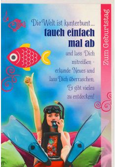 Glückwunschkarte Kind Geburtstag abtauchen