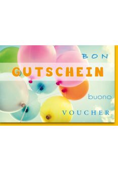 Gutscheinkartekarte Grußkarte Gutschein Bunte Luftballons