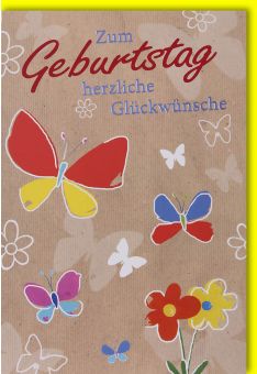 Glückwunschkarte Geburtstag Schmetterlinge