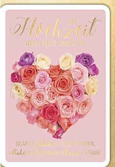 Hochzeitskarte - Herz aus Rosen