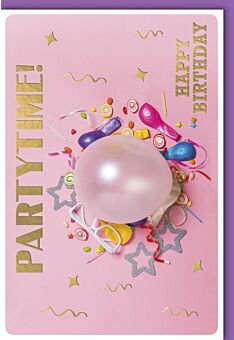 Geburtstagskarte für Frauen Partytime Happy Birthday