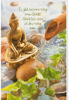 Grußkarte Yoga Spruch Buddha Glück