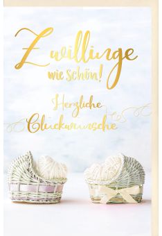 Karte Geburt Zwillinge Zwillinge wie schön! Herzliche Glückwünsche