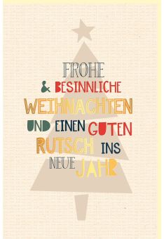 Weihnachtskarte aus Zuckerrohrpapier mit Goldfolie besinnliche Weihnachten