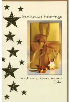 Weihnachtskarte Goldfolie Erholsame Feiertage