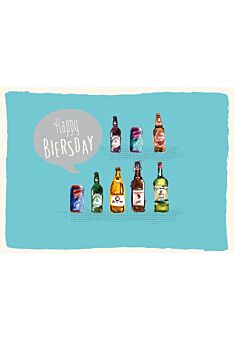Geburtstagspostkarte lustig Happy Biersday