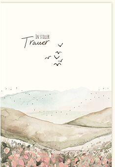 Beleidskarte Naturkarton Illustration Landschaft Vögel