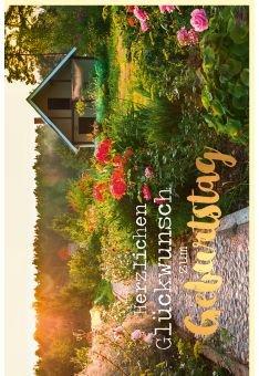 Geburtstagskarte Naturfreunde Garten, mit Goldfolie