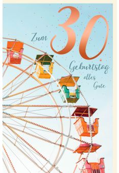 Geburtstagskarte 30 Zahlengeburtstag alles Gute
