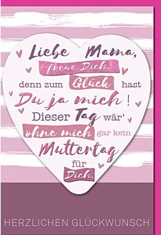 Grußkarte Muttertagskarte Liebe Mama freue Dich