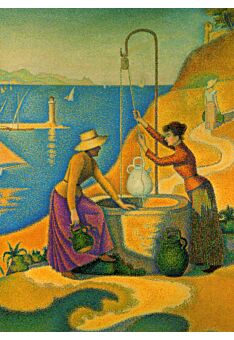 Kunstpostkarte Paul Signac - Frauen am Brunnen