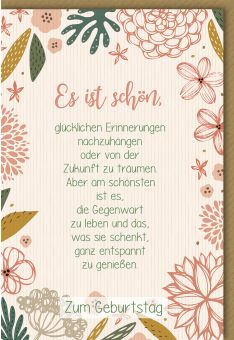 Geburtstagskarte mit Spruch Es ist schön