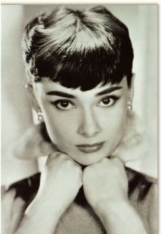 Blankokarte schwarz weiß Audrey Hepburn