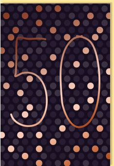 Geburtstagskarte 50 Jahre schön Schriftkarte, mit roségoldener Metallicfolie