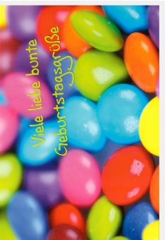 Glückwunschkarte Geburtstag Spruch Viele liebe bunte Geburtstagsgrüße