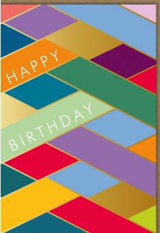 Geburtstagskarte Business Happy Birthday gold bunt Midoro