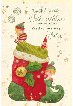 Weihnachtskarte mit Zuckerrohrpapier Weihnachtsschuh