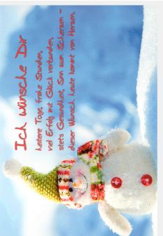 Weihnachtskarte Schneemann Himmel Spruch Ich wünsche dir heitere Tage
