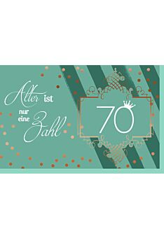 Geburtstagskarte 70 grün Alter ist nur eine Zahl