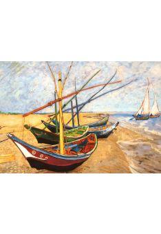 Kunstkarte Vincent van Gogh - Fischerboote am Strand von Saintes-Maries