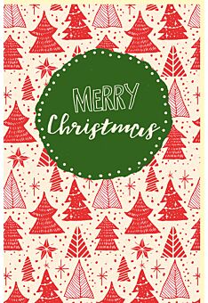 Weihnachtskarte mit Zuckerrohrpapier rote Weihnachtsbäume