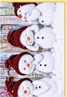 Fotokarte Winter Schneemänner