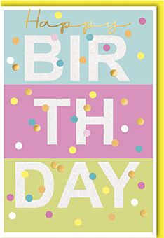 Geburtstagskarte schön Happy Birthday bunt kleine Punkte
