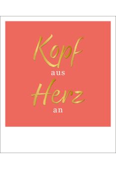 Postkarte Spruch Kopf Aus Herz An Goldfolie
