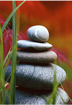 Blumen Postkarte Zen Stones