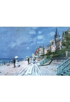 Kunstkarte Claude Monet - Strand in Trouville