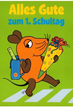 Maus-Postkarte Alles Gute zum 1. Schultag