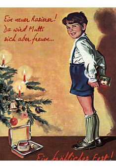 Weihnachtspostkarte Ein neuer Rasierer! Ein fröhliches Fest!