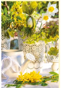 Osterkarte ohne Text Osterdeko weiß im Garten