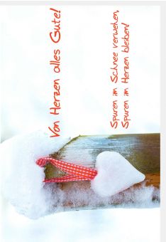 Weihnachtskarte Spruch persönlich Spuren im Schnee verwehen