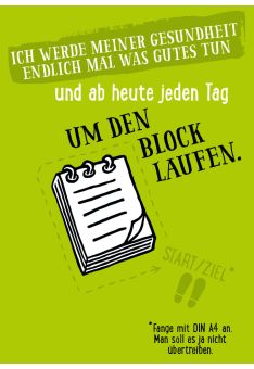 Postkarte Sprüche um den Block laufen