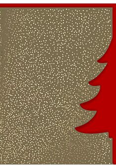 Weihnachtskarte Goldfolie ausgestanzter Baum