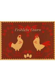 Osterkarte Hühner Eier: Fröhliche Ostern