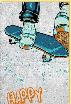 Geburtstagskarte Skateboard Jungen Happy Birthday