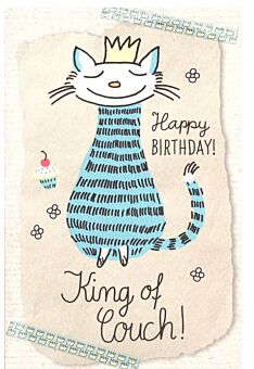 Karte Geburtstag Katze King of Couch