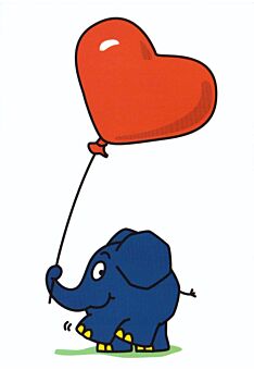 Maus-Postkarte Elefant mit Herz