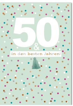 50.Geburtstagskarte - A4, Maxi, XXL bunte Punkte