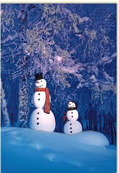 Weihnachtskarte Traditionell Winter Impressions Schneemänner
