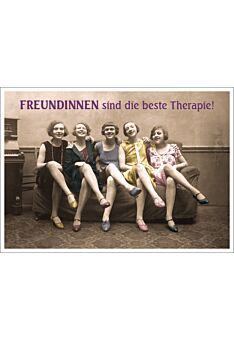 Postkarte Spruch humorvoll Freundinnen sind die beste Therapie!