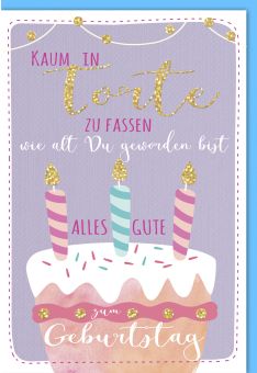 Geburtstagskarte lustig Torte mit Kerzen