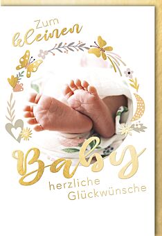 Glückwunschkarte zur Geburt Baby Zum kleinen Baby Füße